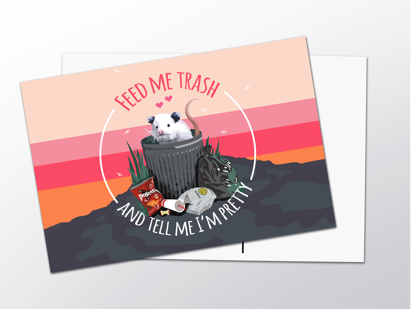 Feed Me Trash Opossum Postcard