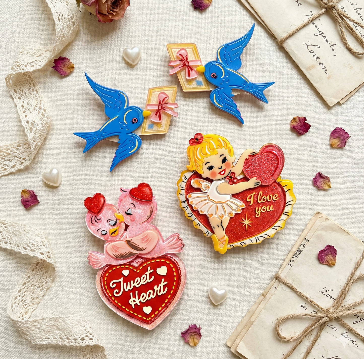 Tweet Heart Brooch