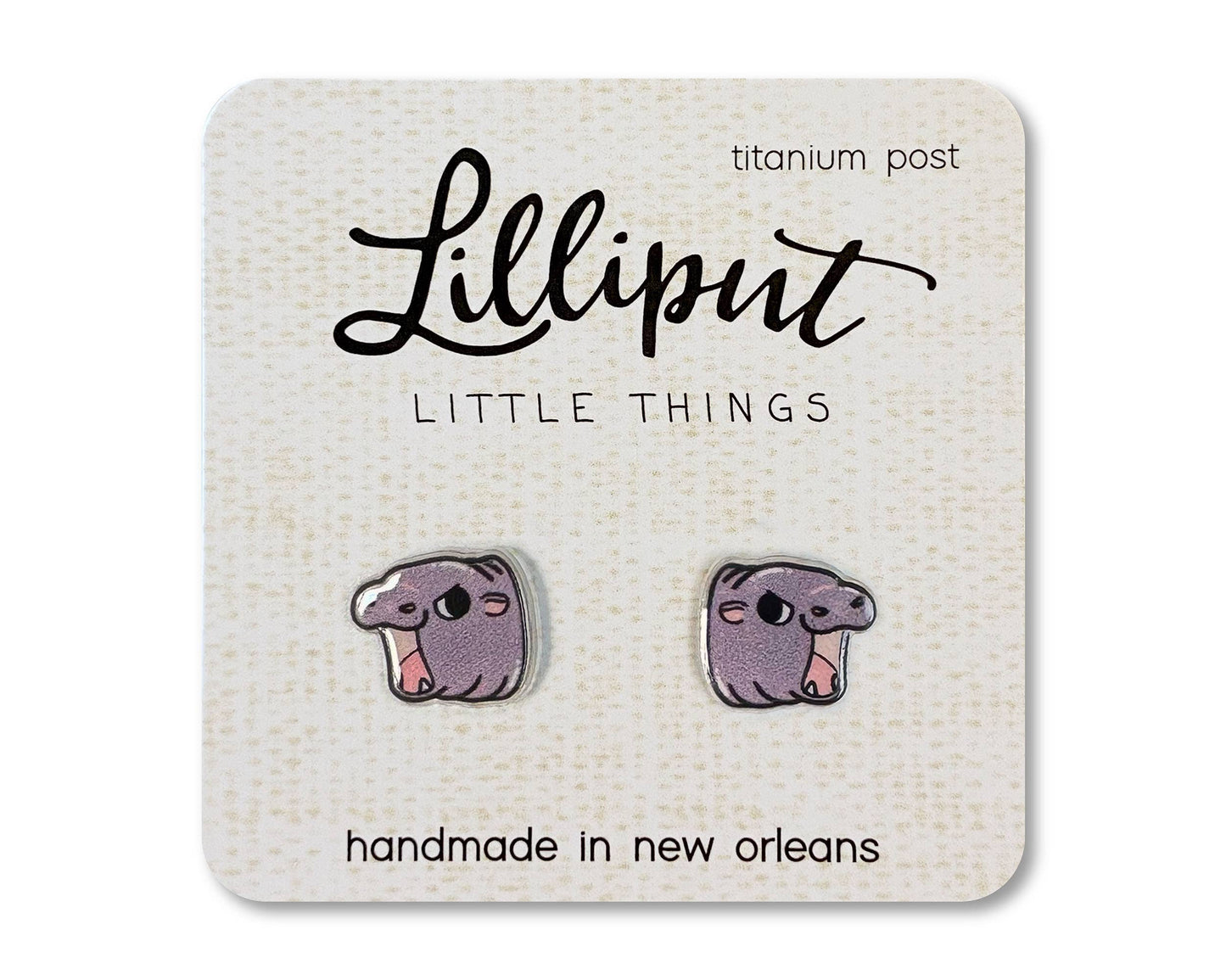 Pygmy Hippopotamus Earrings