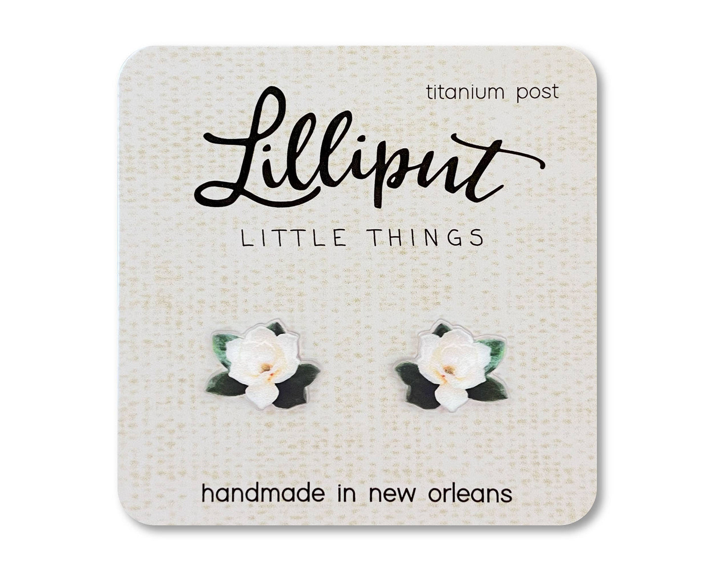 Magnolia Flower Earrings
