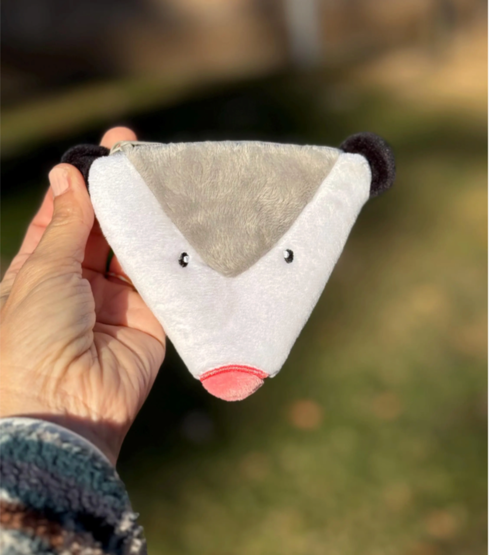 Opossum Face Coin Purse Keychain