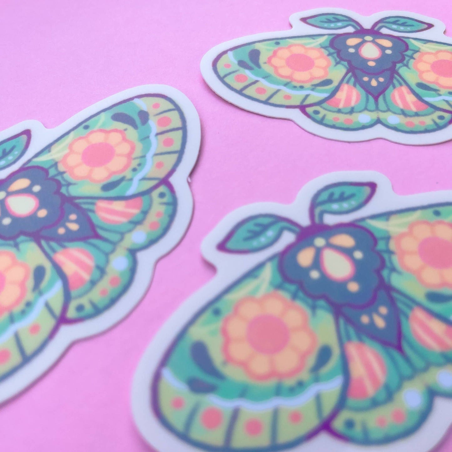 Moss Moth Vinyl Sticker