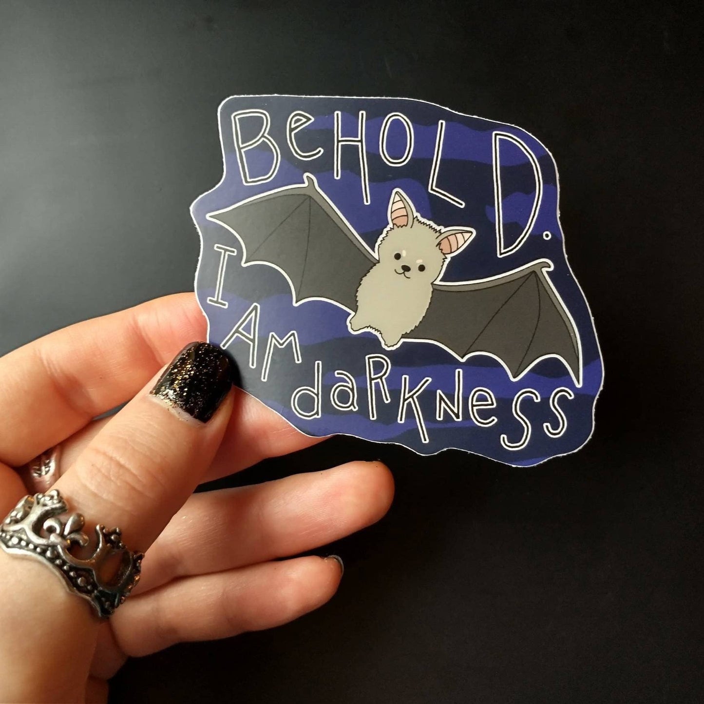 Behold I Am Darkness Baby Bat Vinyl Sticker