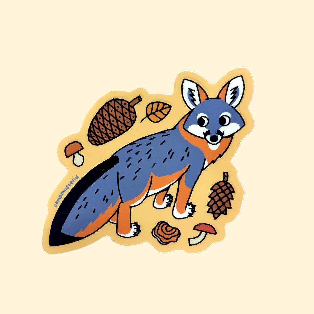 Gray Fox Vinyl Sticker