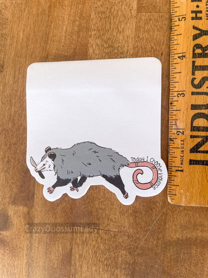 Today I Choose Violence Large Opossum Notepad Stationery