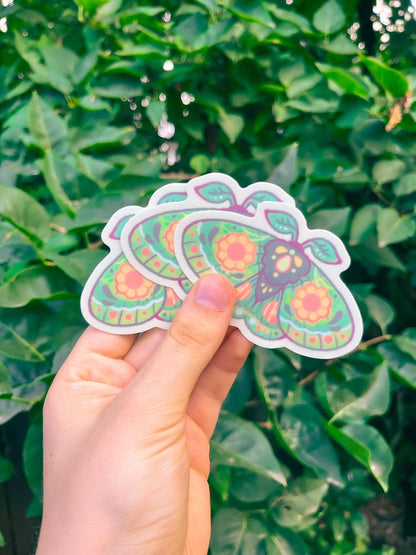 Moss Moth Vinyl Sticker