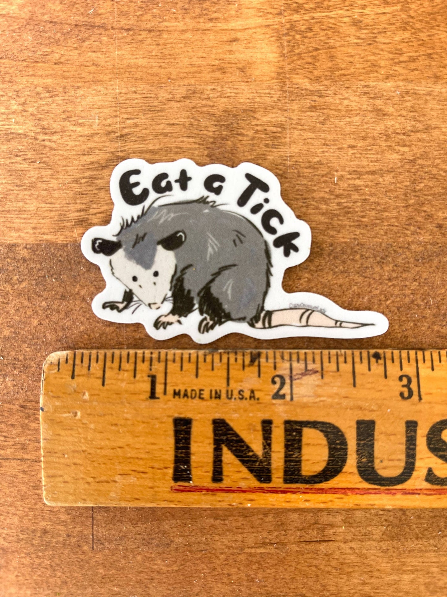 Eat A Tick Opossum Vinyl Sticker