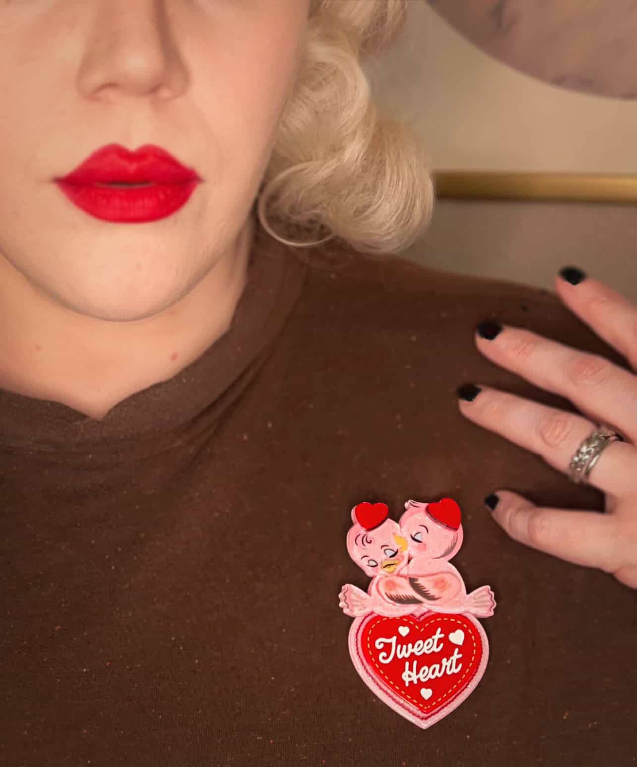 Tweet Heart Brooch