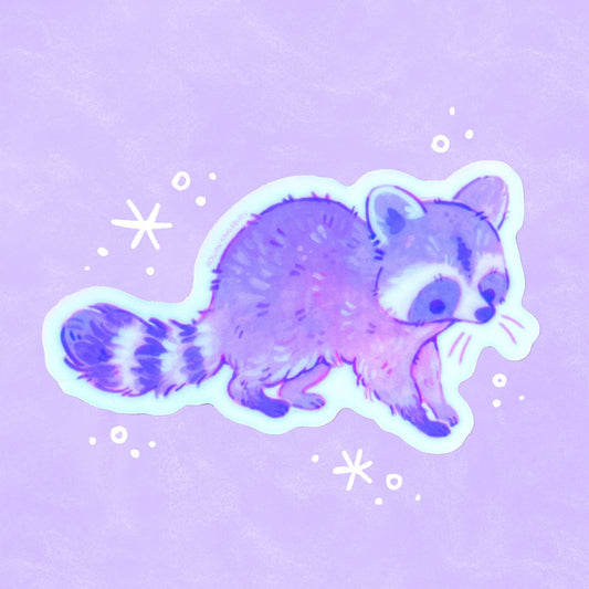 Glow-In-The-Dark Raccoon Vinyl Sticker