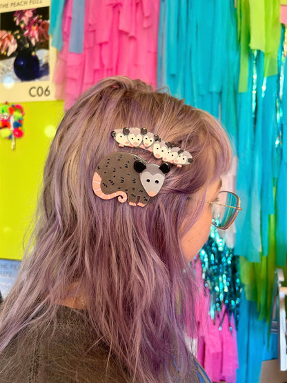Mama Opossum and Joeys Hair Clips
