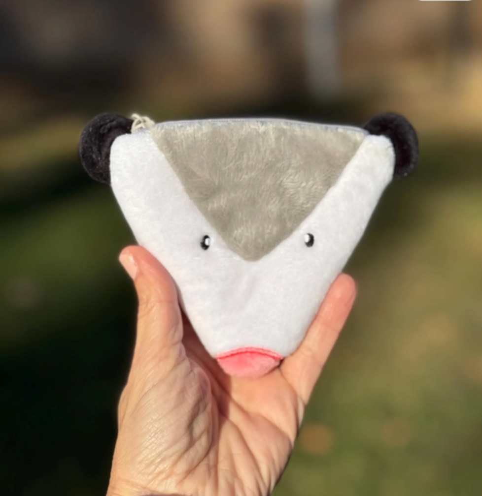 Opossum Face Coin Purse Keychain