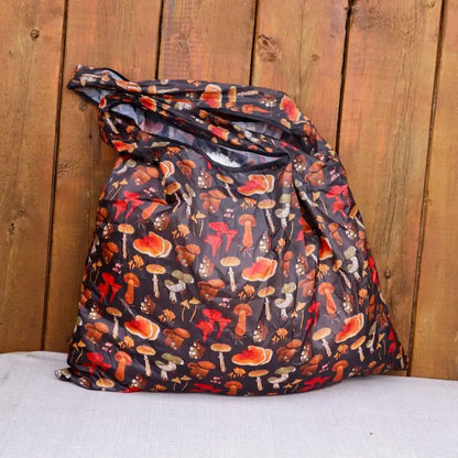 Many Mushrooms Print Reusable Grocery Bag