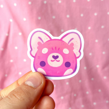 Red Panda Face Vinyl Sticker