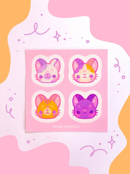 Kitty Face Vinyl Sticker Sheet
