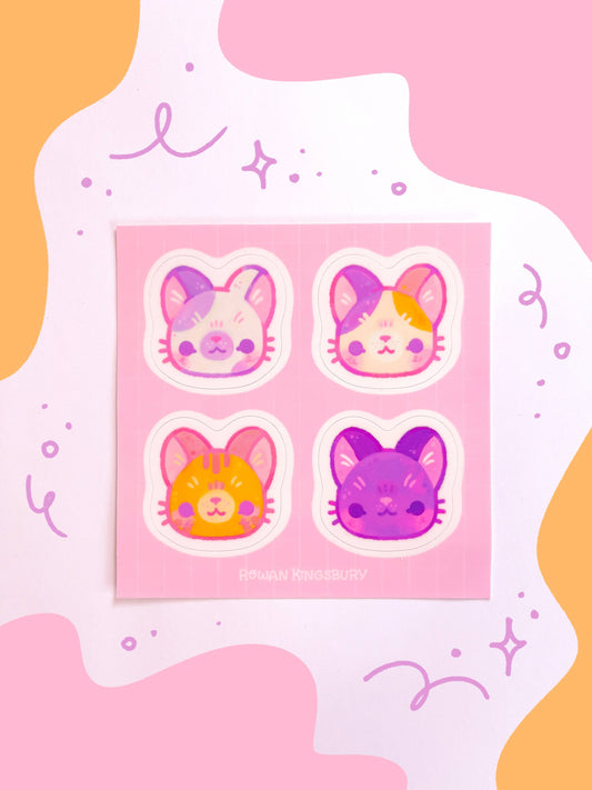Kitty Face Vinyl Sticker Sheet
