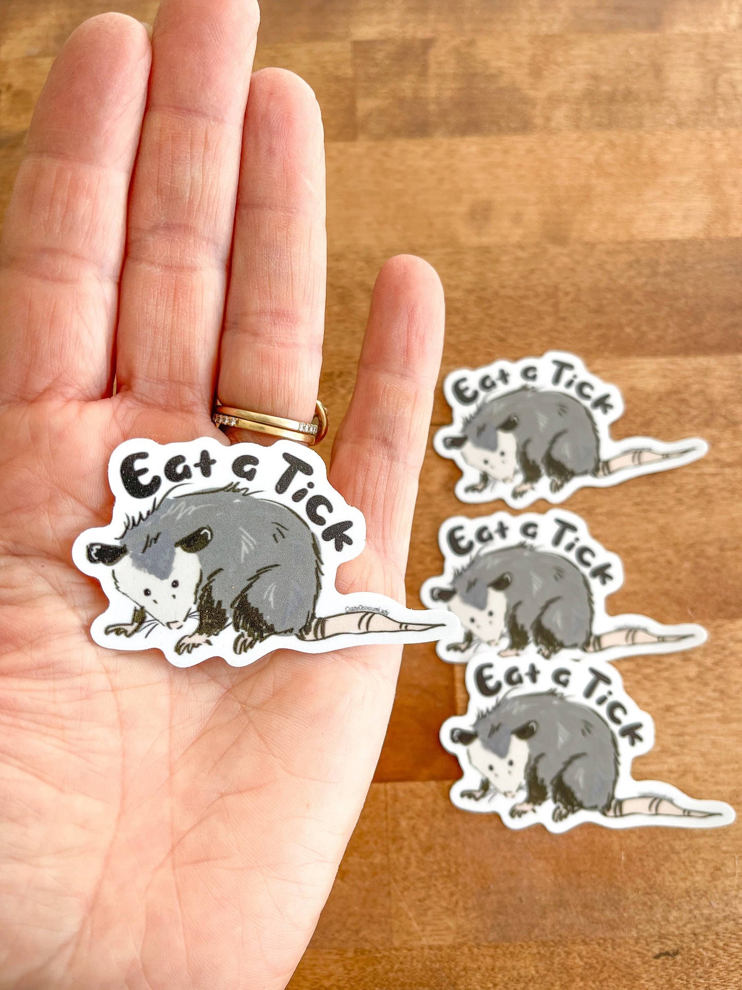Eat A Tick Opossum Vinyl Sticker