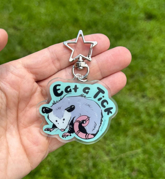 Eat A Tick Opossum Acrylic Keychain