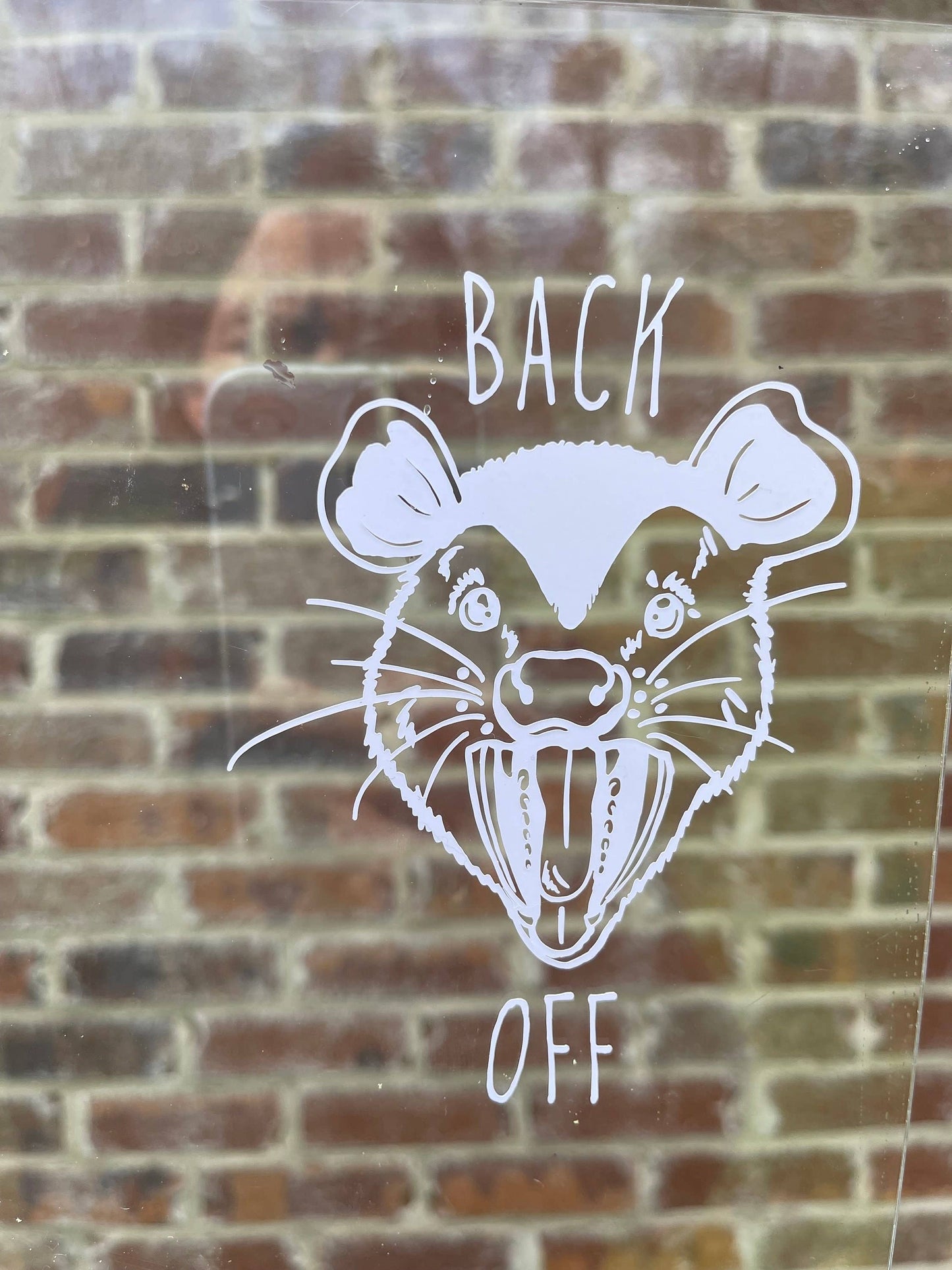 Back Off! Opossum Window Decal