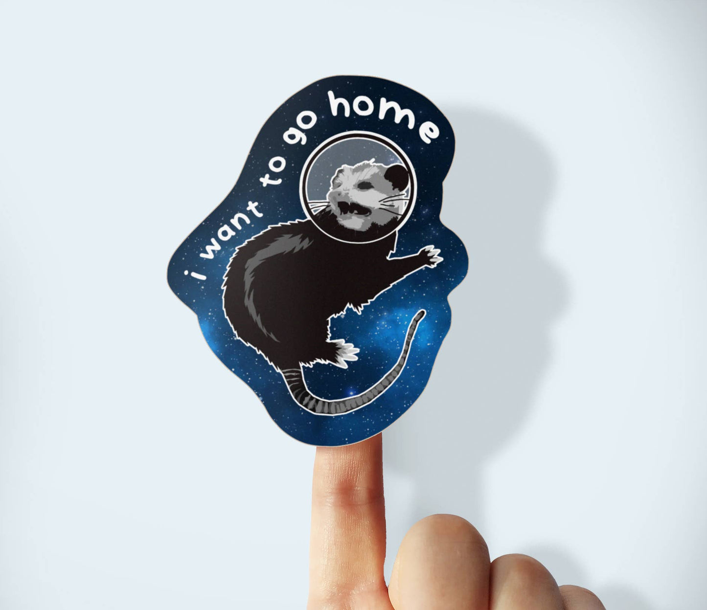 Introverted Space Opossum Vinyl Sticker