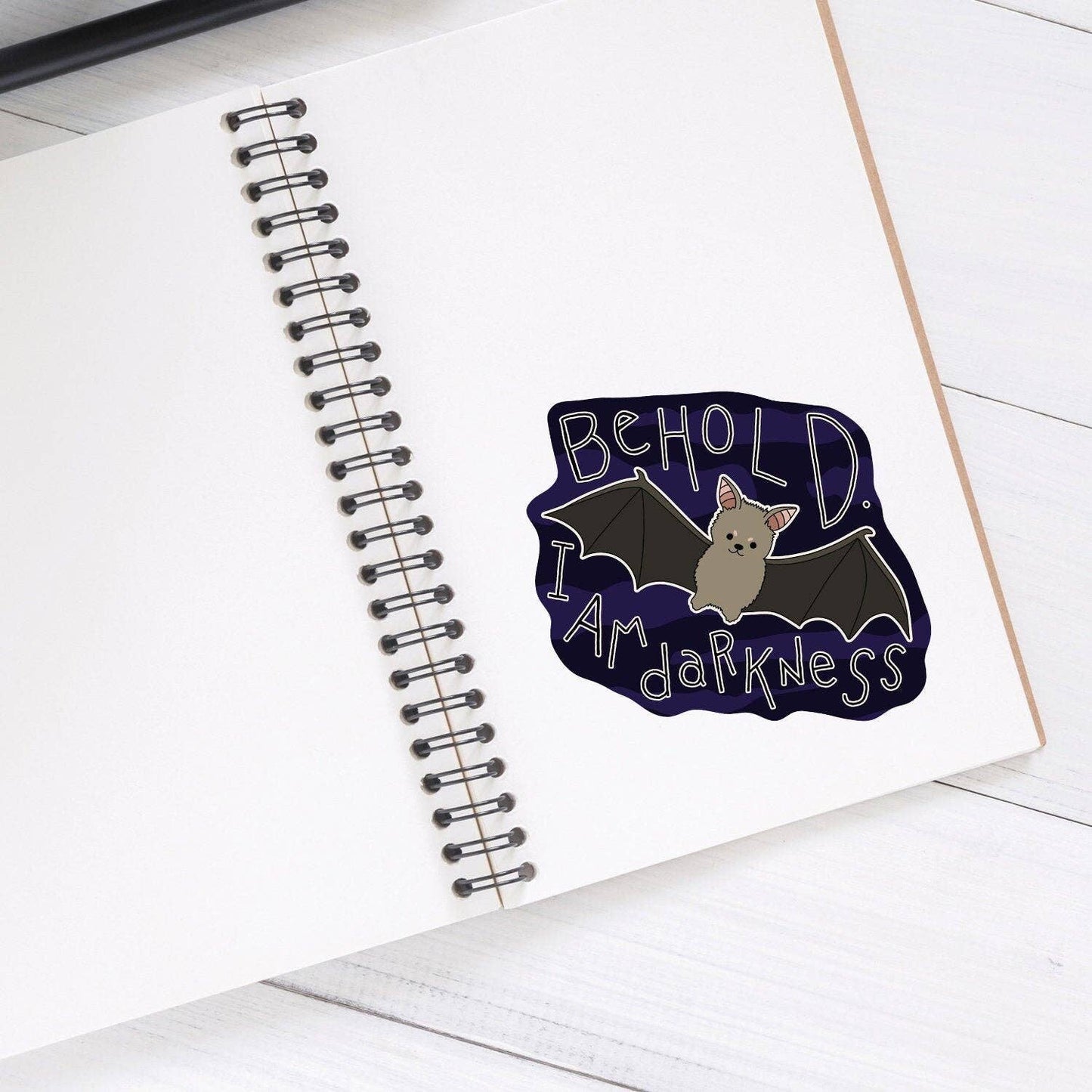 Behold I Am Darkness Baby Bat Vinyl Sticker