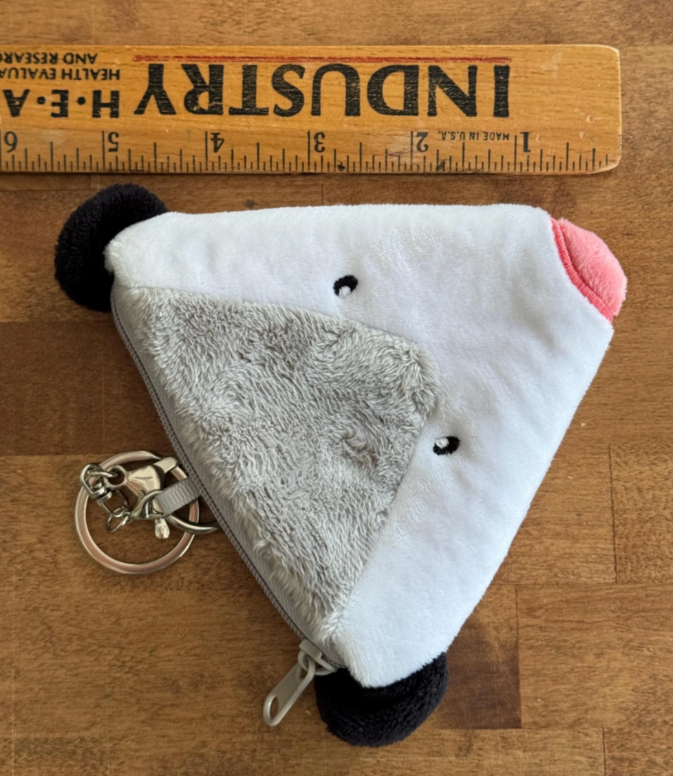 Opossum Face Coin Purse Keychain