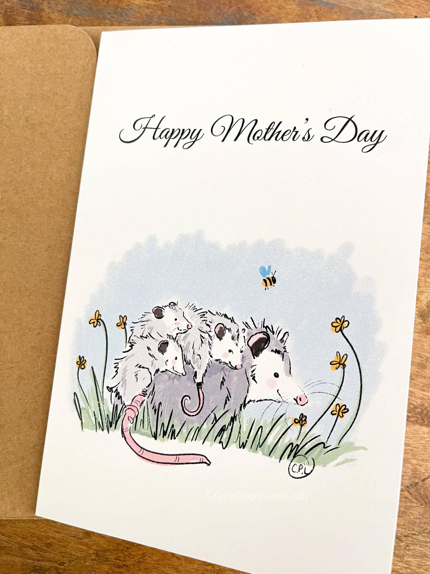 Happy Mother's Day #2 Opossum Card and Envelope