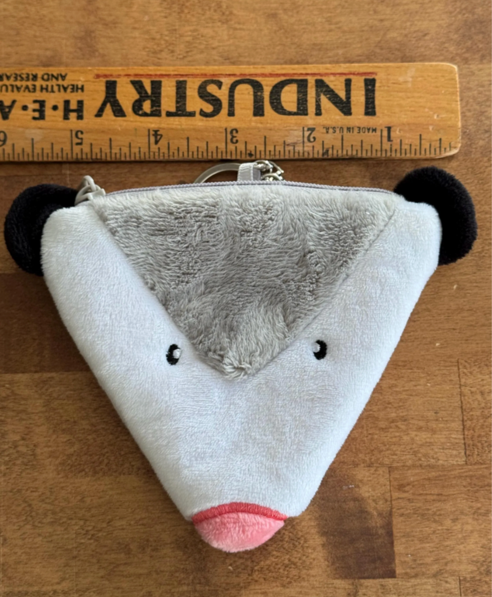 Opossum Face Coin Purse Keychain