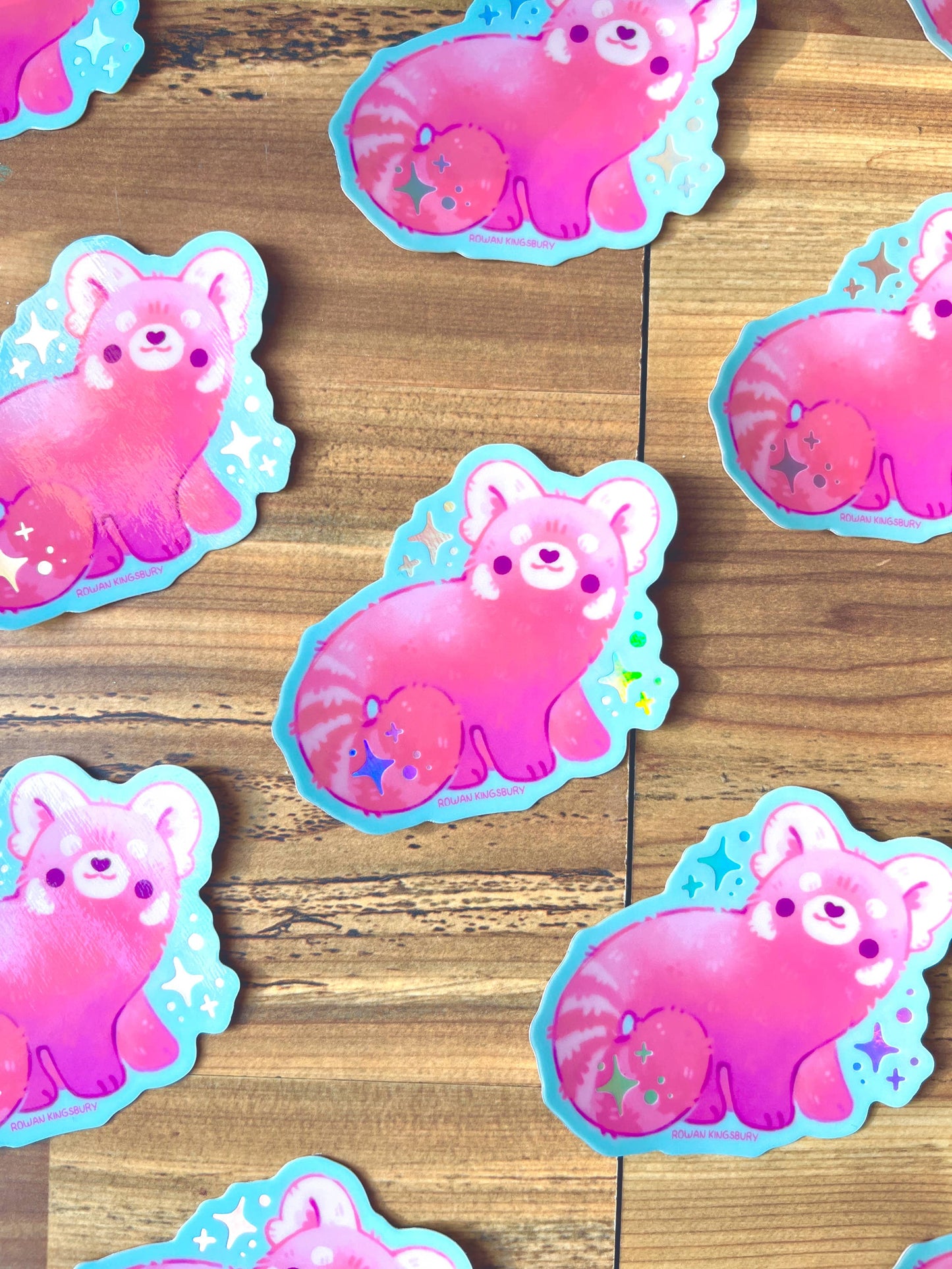 Red Panda Holographic Vinyl Sticker