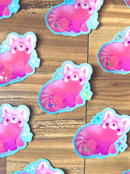 Red Panda Holographic Vinyl Sticker