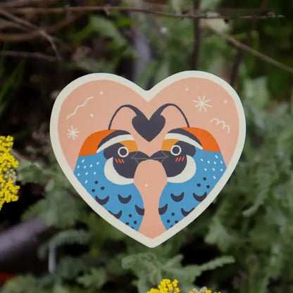 Quails in Love Vinyl Sticker