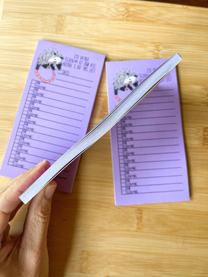 To-Do List Screaming Opossum Notepad