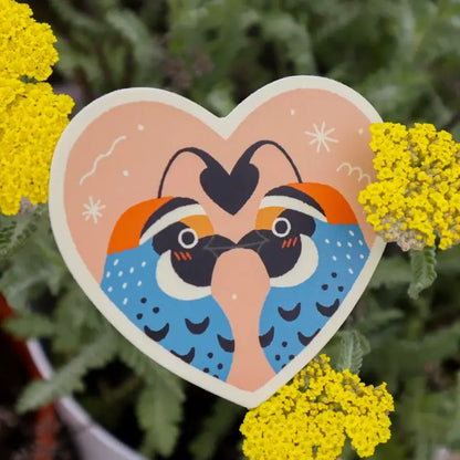 Quails in Love Vinyl Sticker
