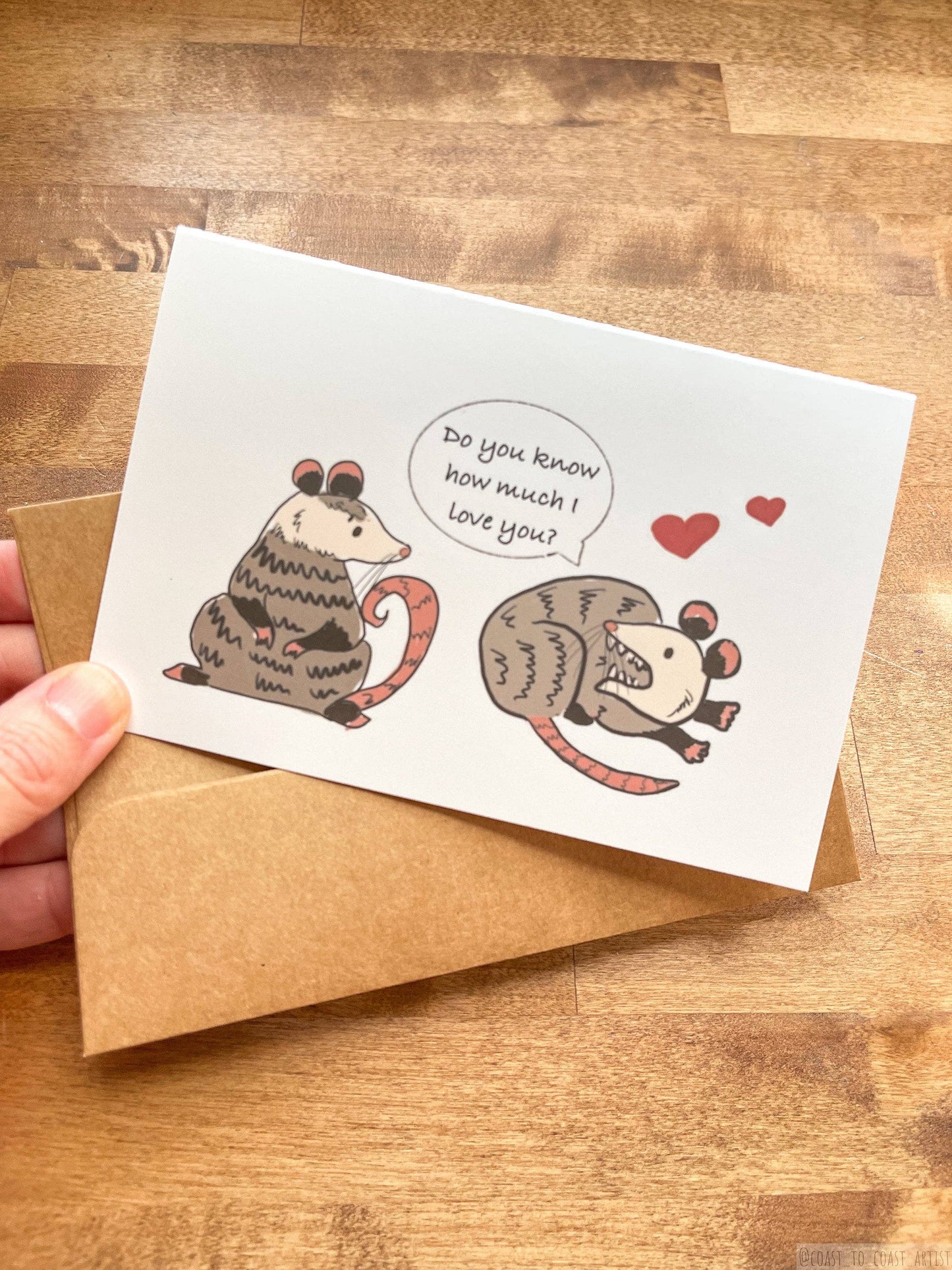 I Would Pretend To Die For You Opossum Card and Envelope