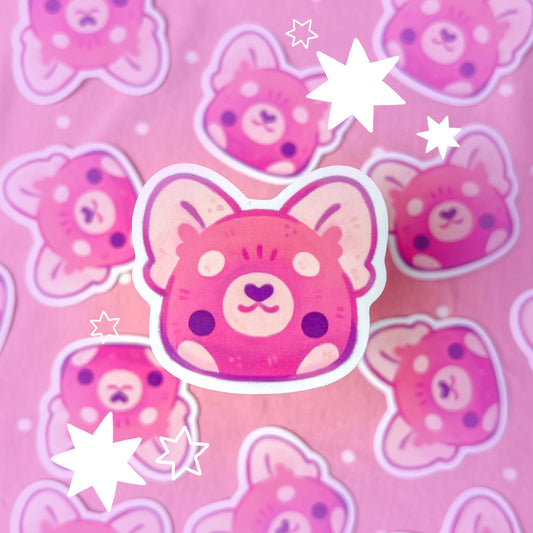 Red Panda Face Vinyl Sticker