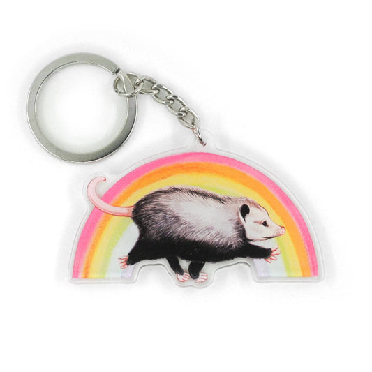 Rainbow Raz the Opossum Acrylic Keychain