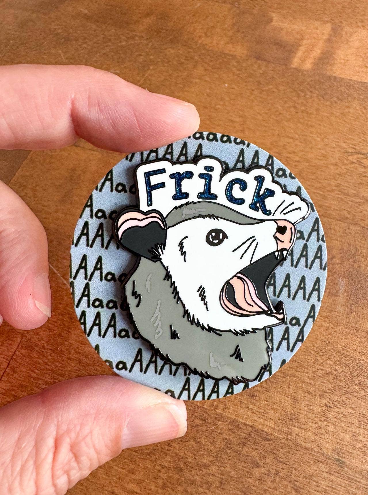 Frick Opossum Enamel Pin