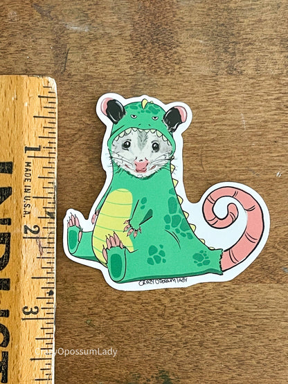 Dino Opossum Vinyl Sticker