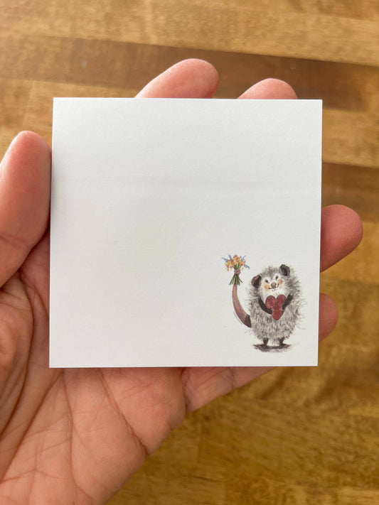 Whole Heart Opossum Notepad Stationery