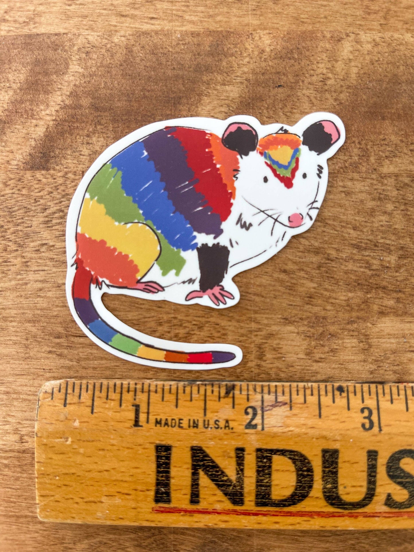 Rainbow Opossum Vinyl Sticker