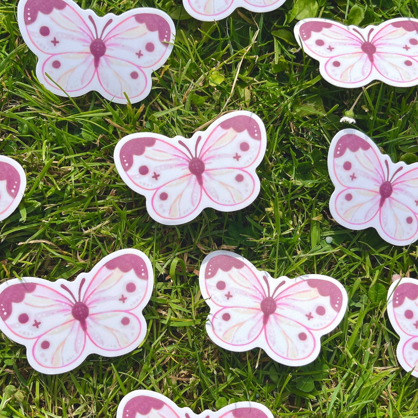 White Butterfly Vinyl Sticker