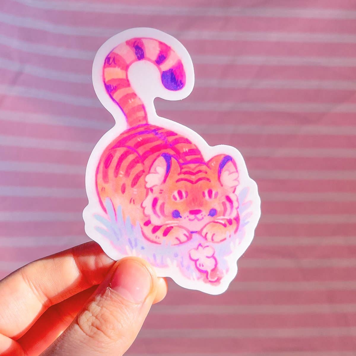 Tiger and Mouse Vinyl Sticker