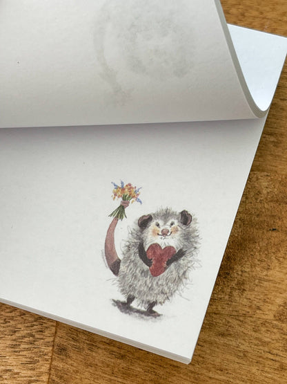 Whole Heart Opossum Notepad Stationery