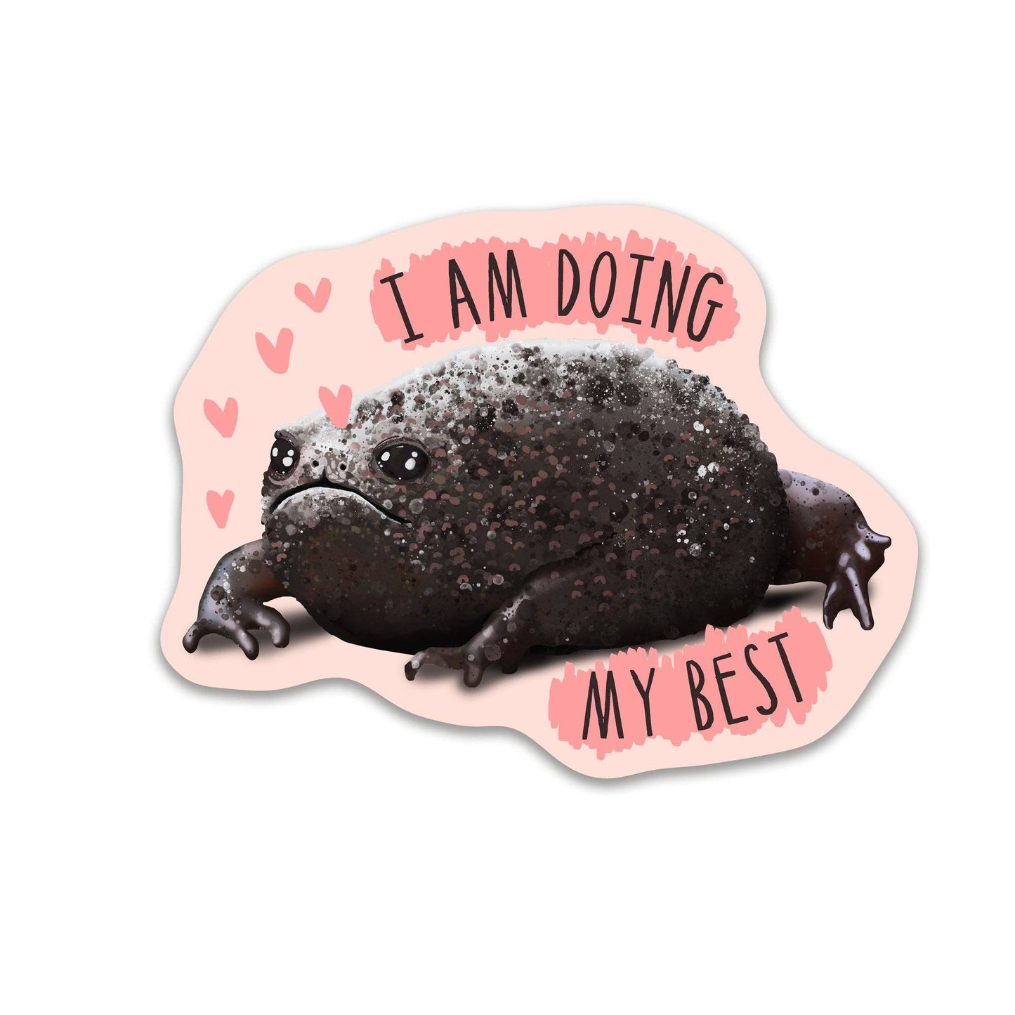 Doing My Best African Rain Frog Vinyl Sticker