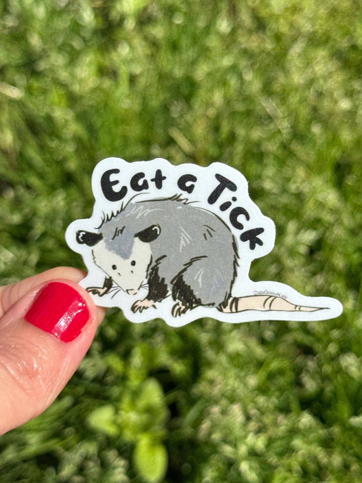 Eat A Tick Opossum Vinyl Sticker