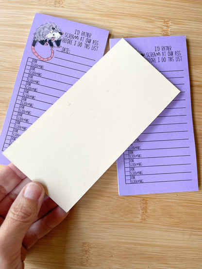 To-Do List Screaming Opossum Notepad