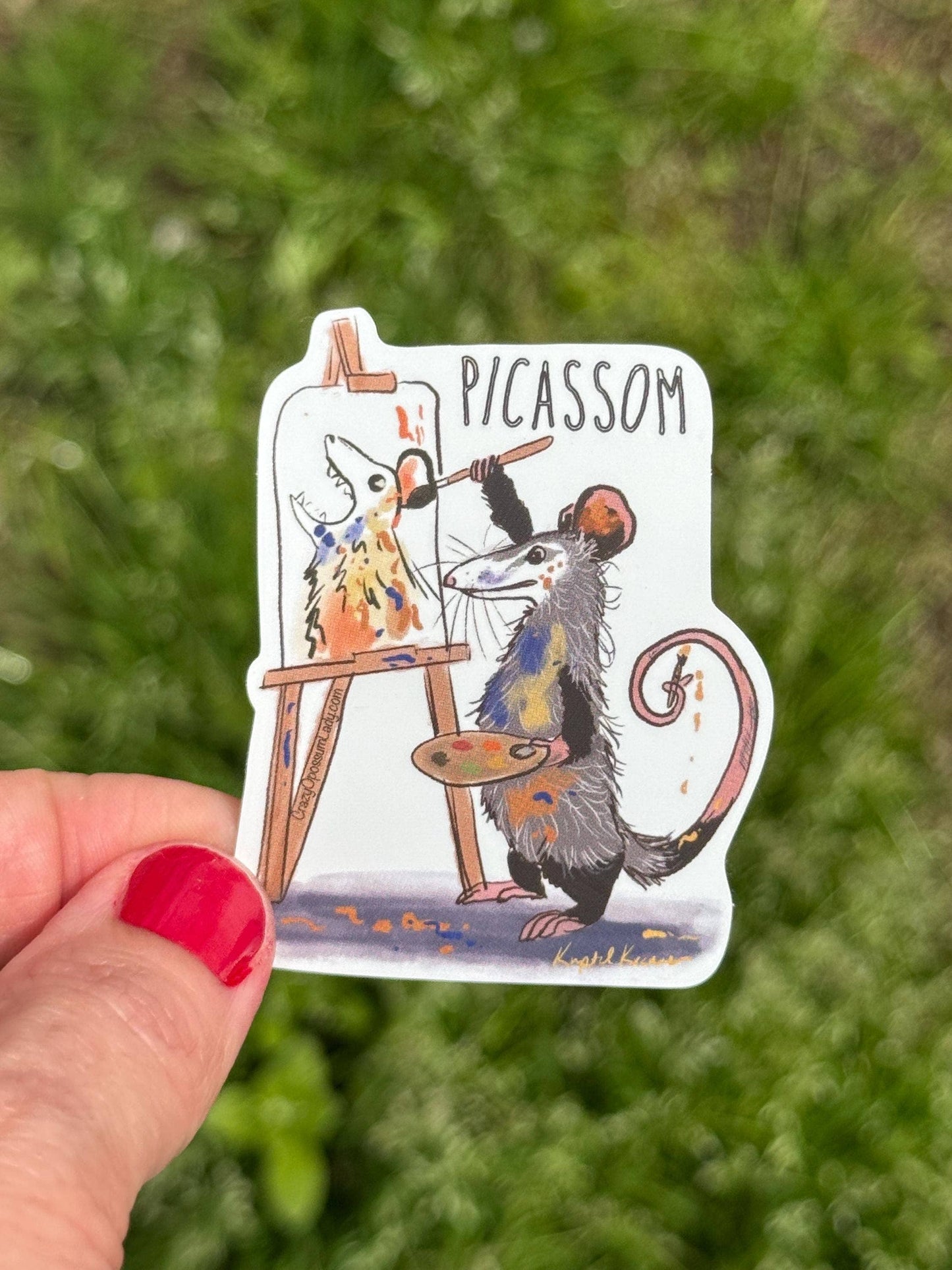 It's Picassom Opossum Vinyl Sticker