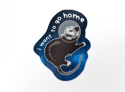 Introverted Space Opossum Vinyl Sticker