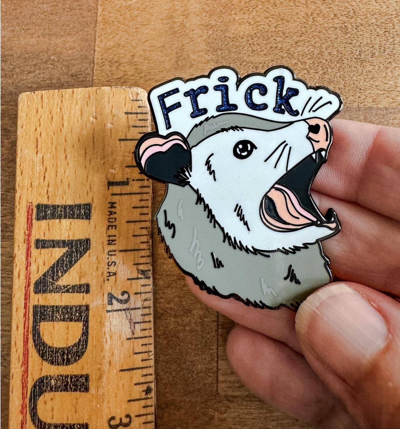 Frick Opossum Enamel Pin