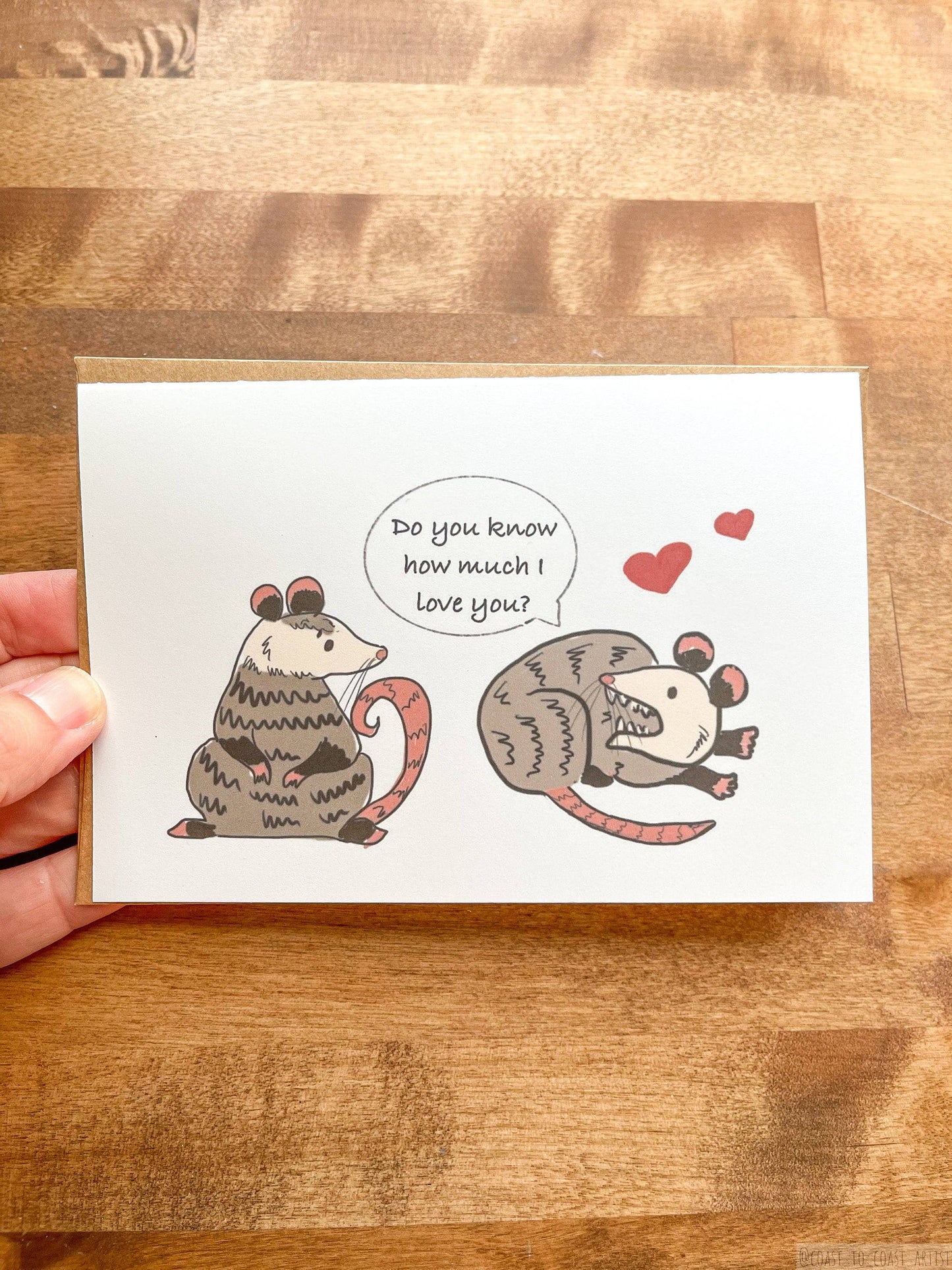 I Would Pretend To Die For You Opossum Card and Envelope