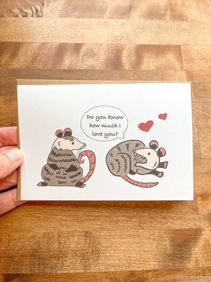 I Would Pretend To Die For You Opossum Card and Envelope